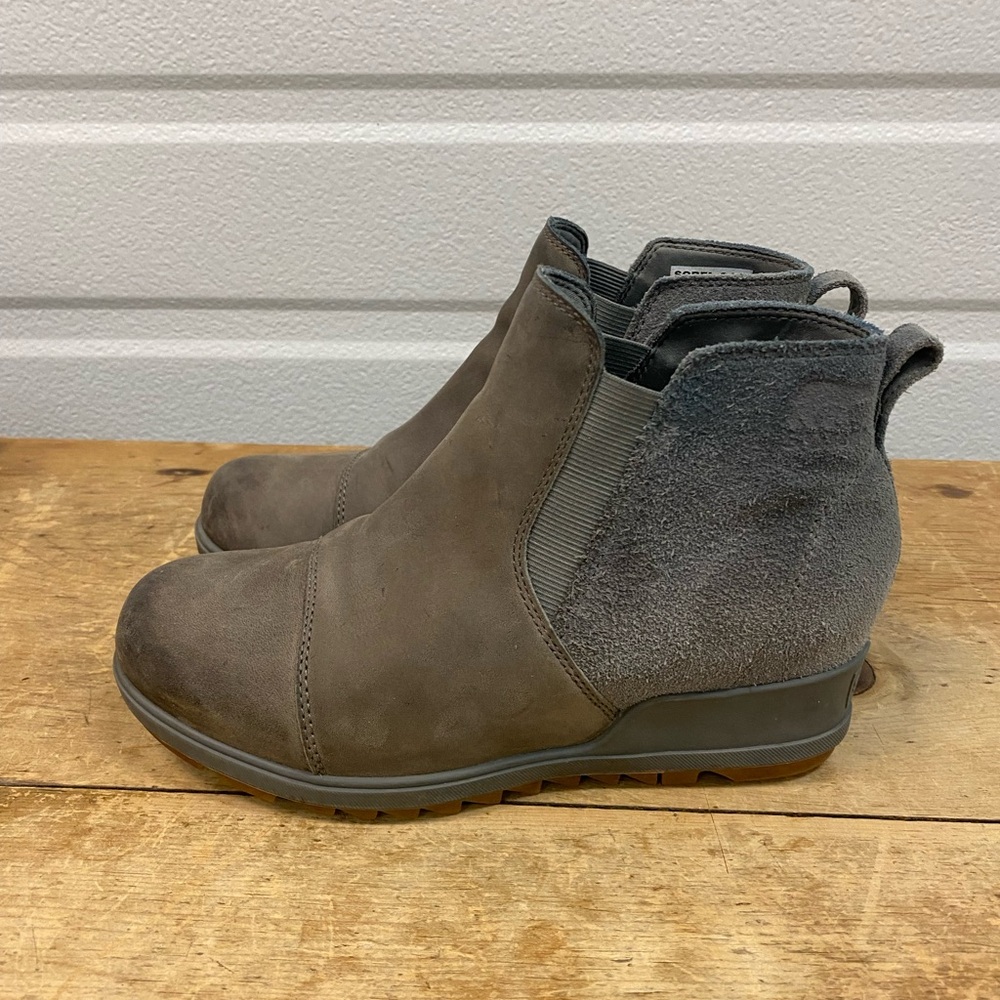Sorel Evie Bootie Pull-On Ankle Boots Women’s 8 Gray